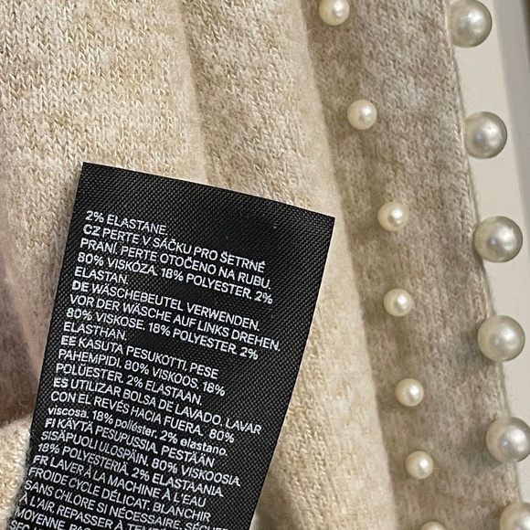 H&M Beige Sweater with Pearl Sleeves - Picture 13 of 13